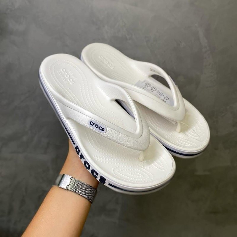 Chinelo Crocs Bayaband Flip White/navy