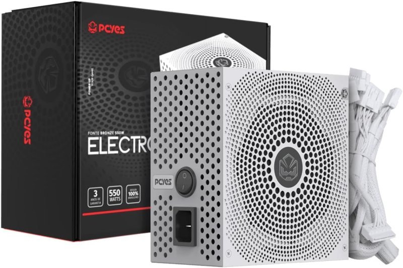 Fonte Gamer Pcyes Electro V2 750W White Ghost 80 Plus Bronze - ELECV2WG750W