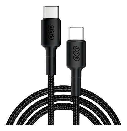 Cabo QCY Turbo Nylon Tipo-C 60W 3A 1m Carregamento Rápido