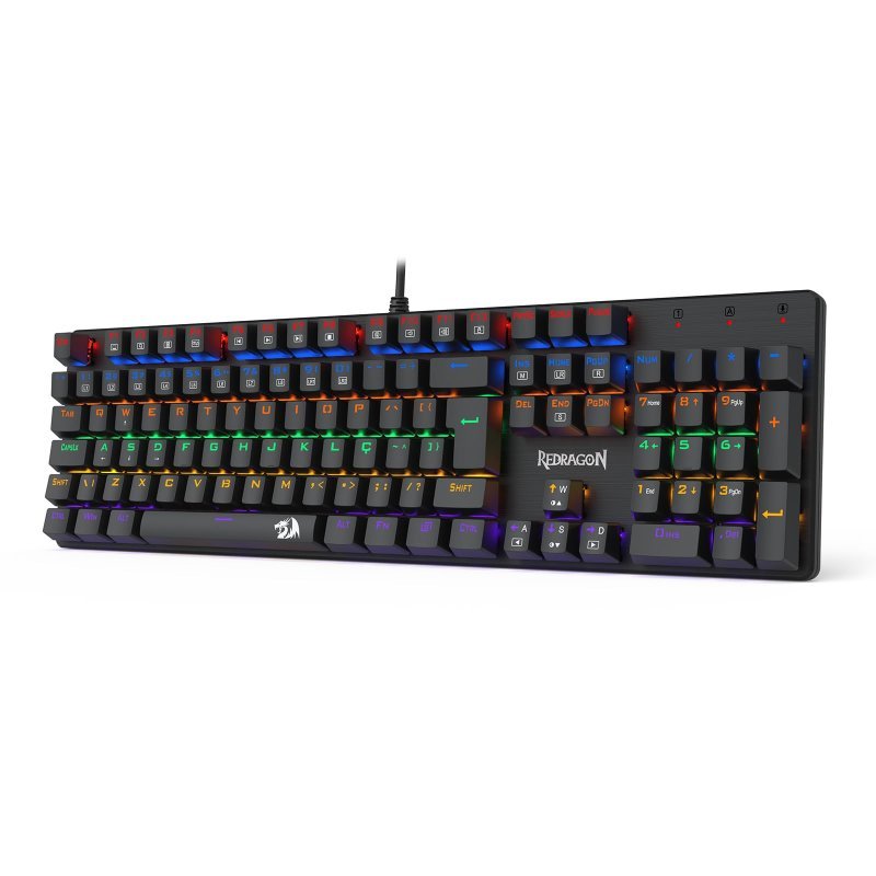 TECLADO MECÂNICO GAMER REDRAGON VALHEIM ILUMINAÇÃO RAINBOW