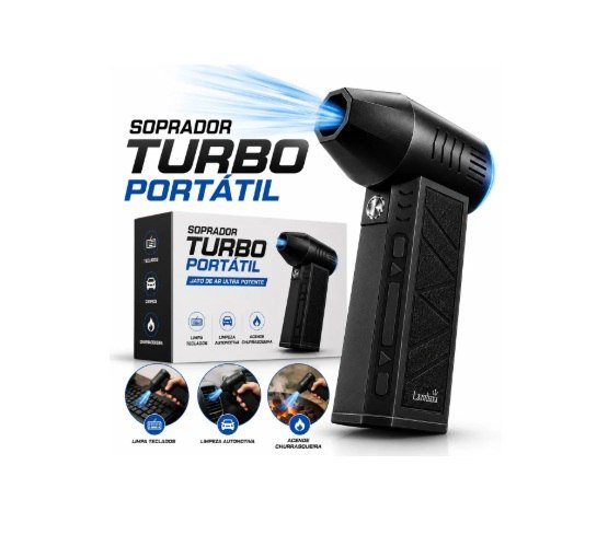 Soprador De Ar Turbo Automotivo Limpeza Profunda, Preto