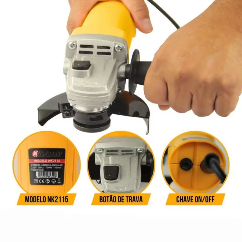 Esmerilhadeira Angular Profissional 900W (110v ou 220v)