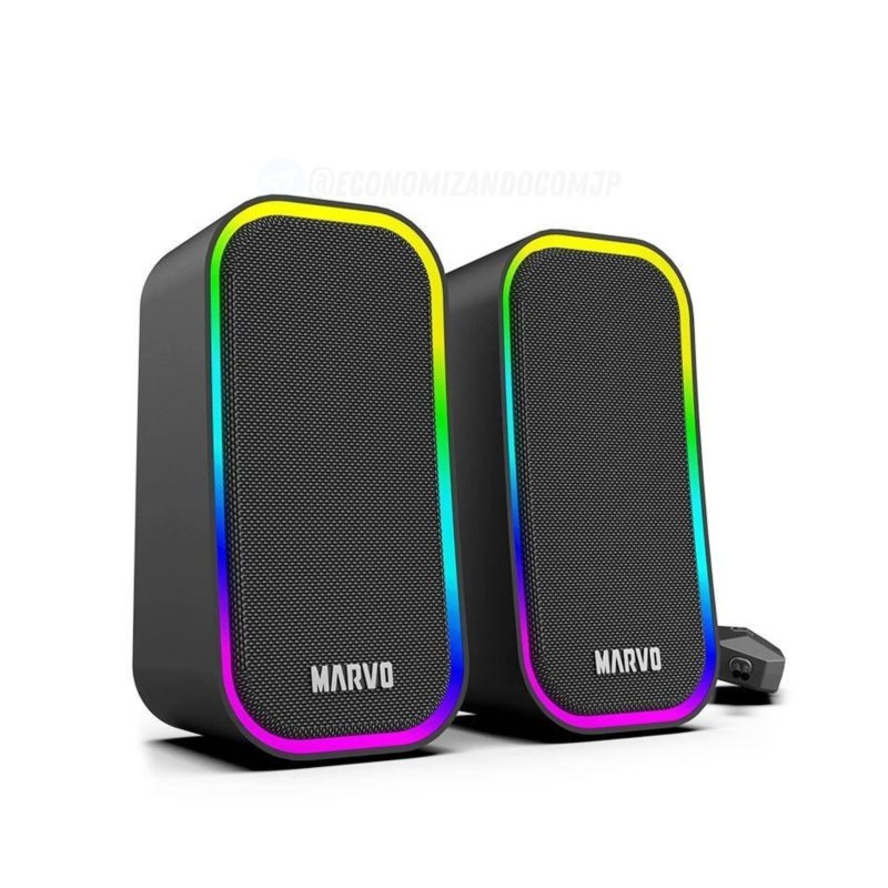 Caixa de Som Marvo Sg-285, Rgb, 3W Rms, Preta, Sg-285-Bk