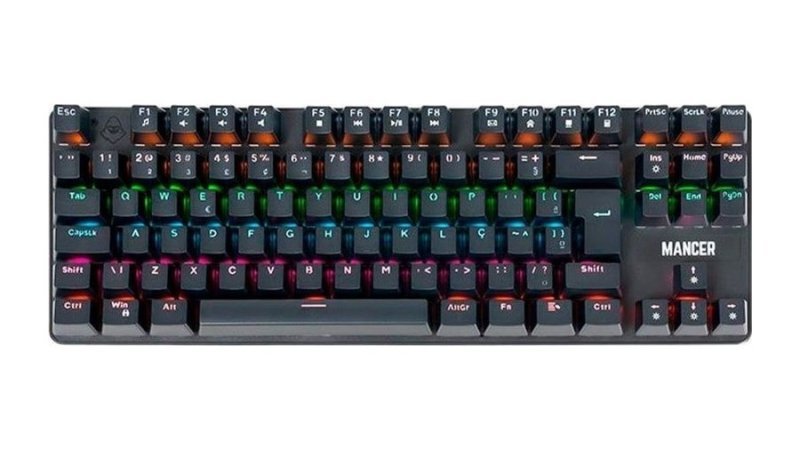 Teclado Mecanico Mancer Shade Mk3, Rainbow, Switch Huano Vermelho, Preto, Mcr-Shm3-Rbw01rd