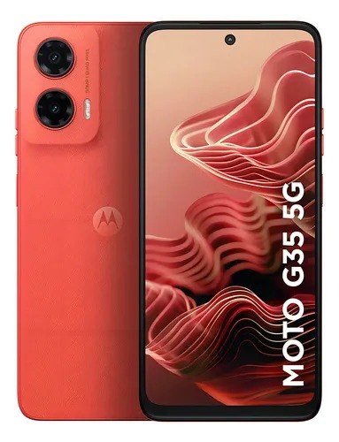 Smartphone Motorola Moto G35 5g - 256GB 4GB Ram+8GB Ram Boost e Camera 50mp Com Ai Nfc Tela 6.7 Com Superbrilho - Coral - Vegan Leather