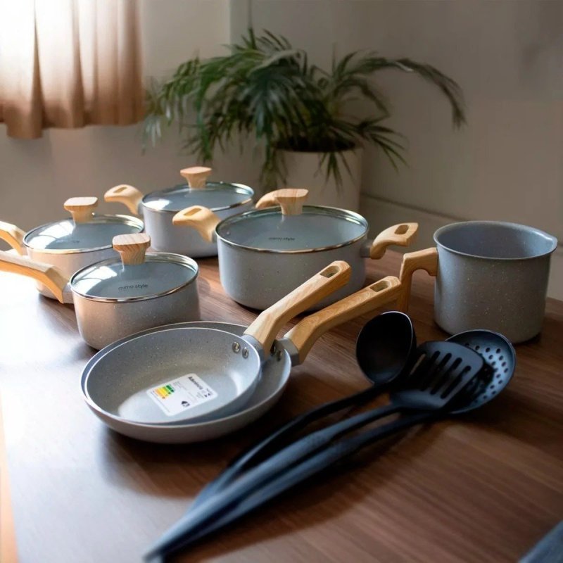 Jogo De Panelas Pratic Cook Grafite Indução Mimo Style Cerâmica 10 Peças