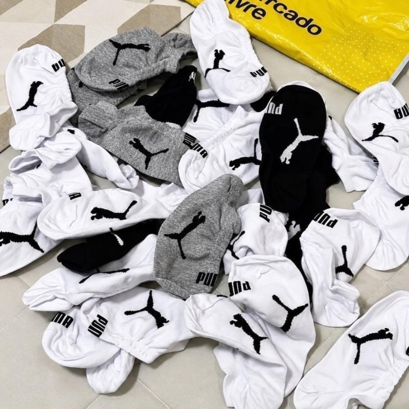Kit 9 Pares Meias Puma Sapatilha Cano Baixo Algodão Original (39 - 43)
