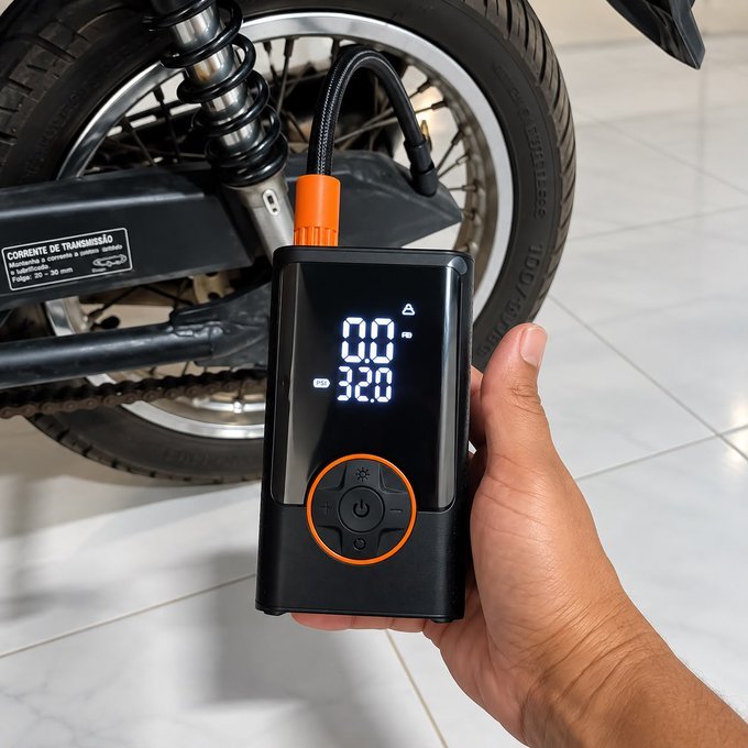 Compressor de Ar Portátil Blackone 4000mAh Digital 150PSI + Frete Grátis