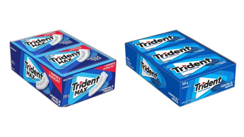 Cx 14 un. Chiclete Trident Max Hortelã Sem Açúcar 16,5g