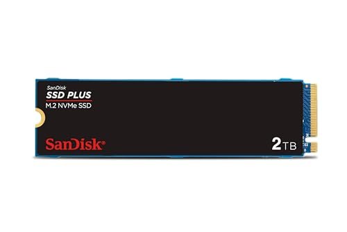 SSD Sandisk Plus - 2TB, NVMe, M.2 2280, Leitura até 3200 MB/s, Gravação até 3000 MB/s
