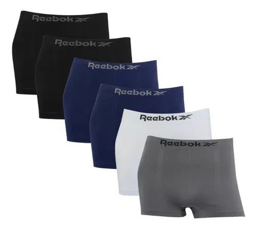 Kit 6 Cuecas Boxer Reebok Classic Microfibra Sem Costura