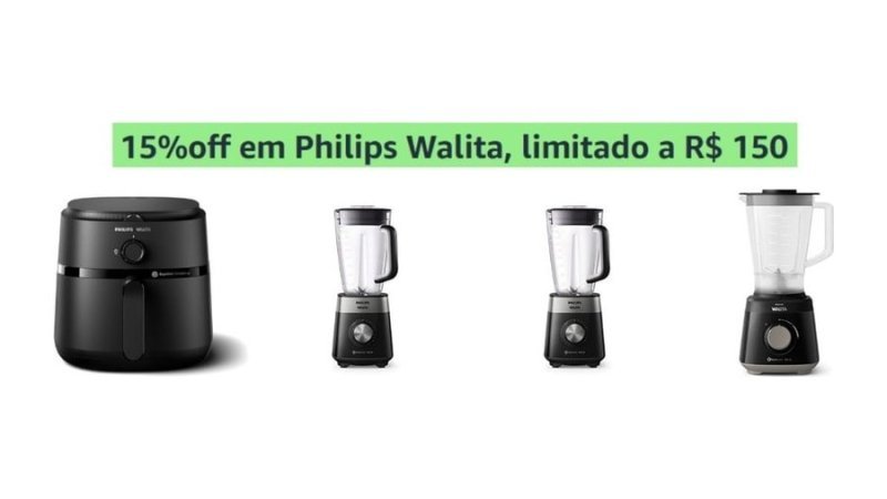 15% OFF em Philips Walita, limitado a R$ 150