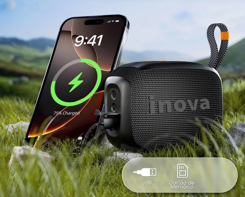 Inova Caixa de Som Bluetooth Portátil Go 4 Com Bateria Esportiva À Prova D'Água