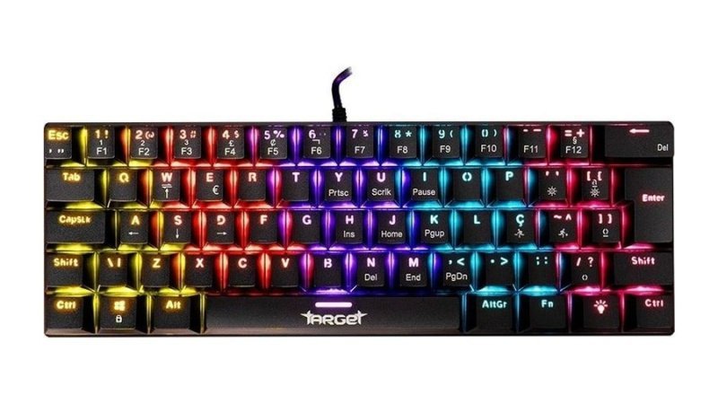 Teclado Mecânico Tgt Sherman V3 C1, Rainbow, Abnt2, Switch Marrom, Preto, Tgt-Shrc-Br01