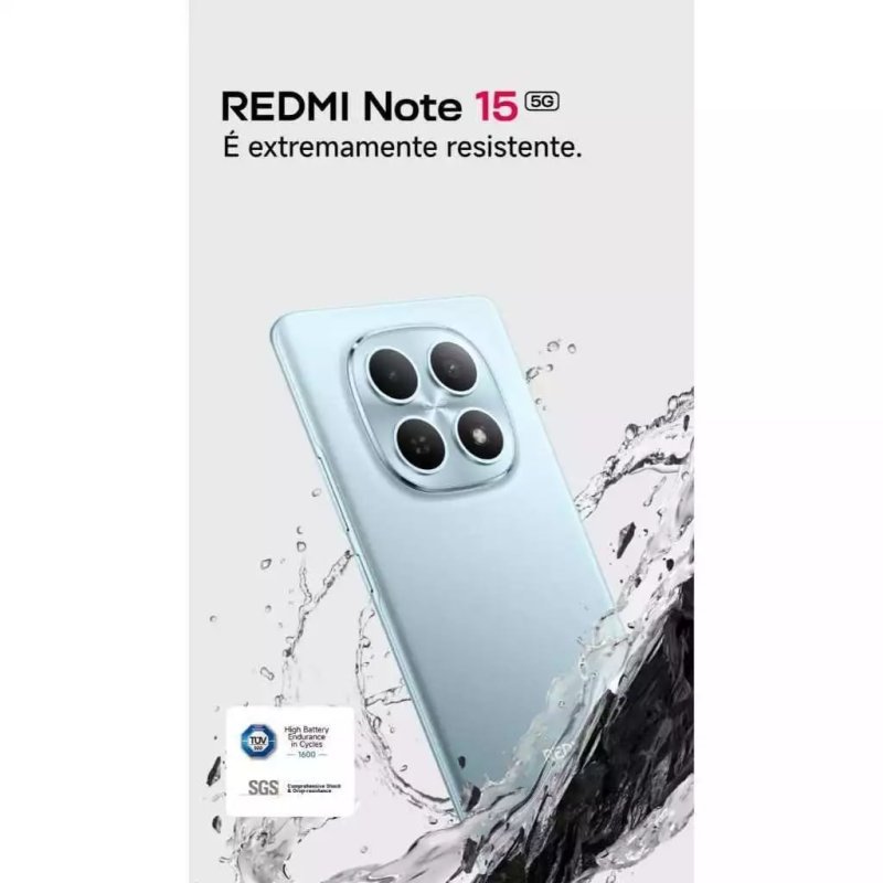 Celular Xiaomi Redmi Note 15 5G, Tela Amoled 6.77", Câmera 108MP, Versão Global Original