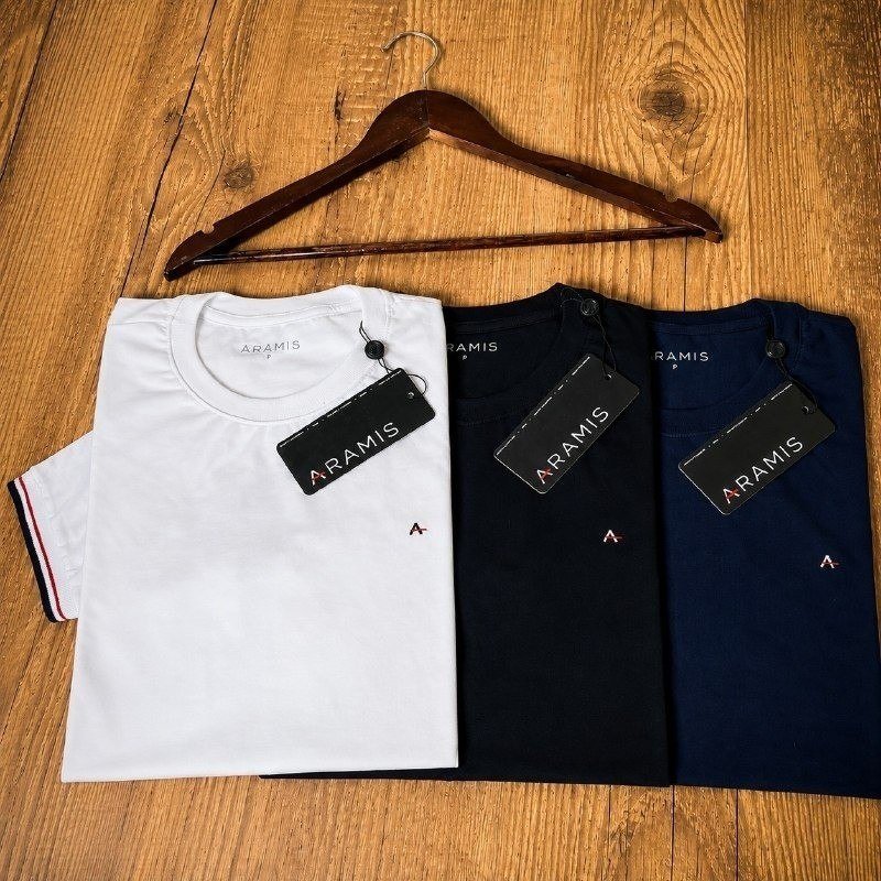 Kit Camisetas Aramis Preta/branca/azul Marinho - Original