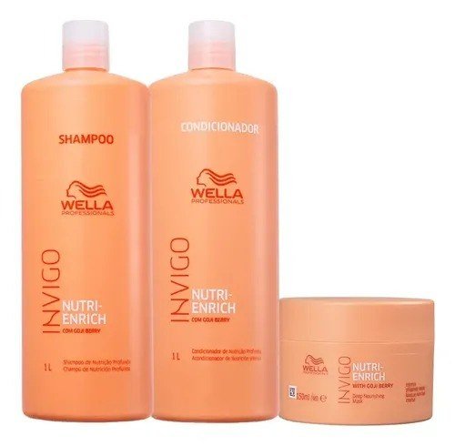 Wella Invigo Nutri Enrich Shampoo e Condicionador 1L, Máscara 150ml