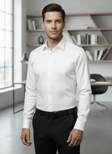 Camisa Social Masculina Slim Fit Premium Manga Longa Lycra