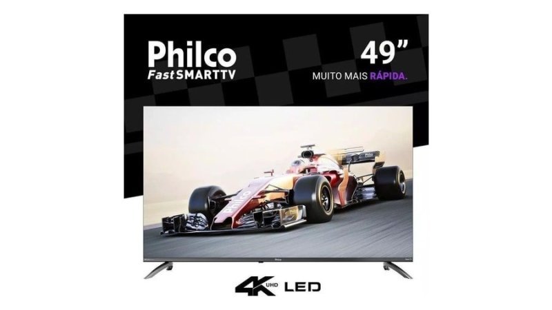 Smart TV Philco P49cra 49" UHD 4K Dled Cinza com Roku TV HDR10 Bivolt