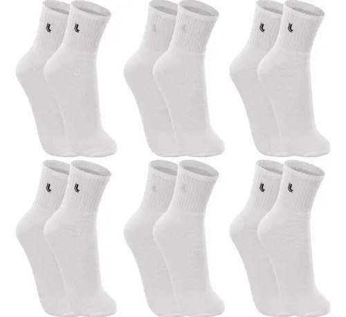 Kit 6 Pares Meias Lupo Cano Médio Esportivas Academia