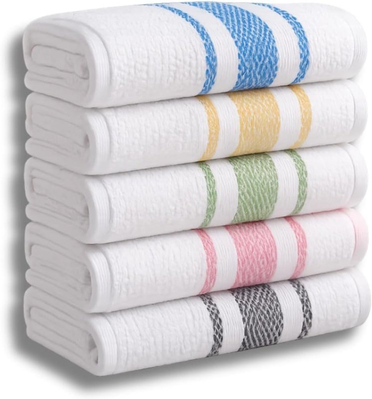 Panos de Prato Kit 5 Peças Branco Xadrez Colorido Alta Absorção