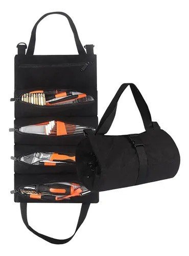 Bolsa De Ferramentas Rolo Prático Estojo Ferramenta Enrolar Preto