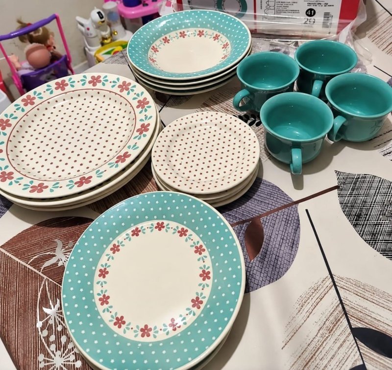 Aparelho De Jantar/chá Biona Oxford Donna Cerâmica 20 Peças