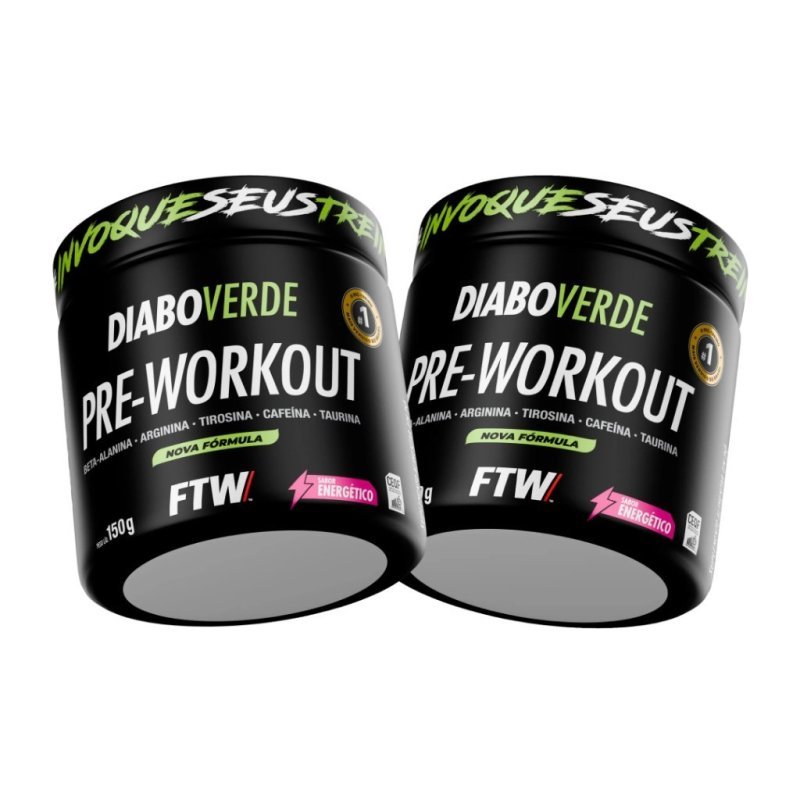 Kit 2x Pré Treino Diabo Verde Pre-Workout 150g Ftw (Vários sabores)