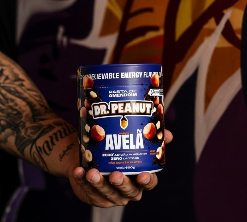 Pasta de Amendoim Sabor Avelã Com Whey Protein Dr Peanut, 600g
