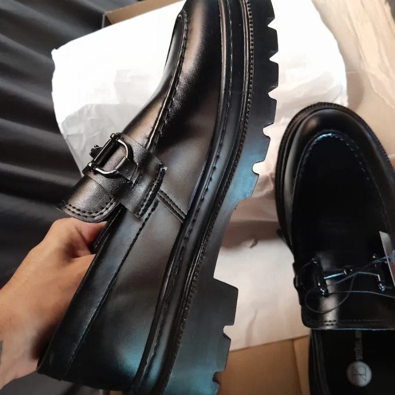 SAPATO SOCIAL MASCULINO MOCASSIM ADULTO TRATORADO MODERNO