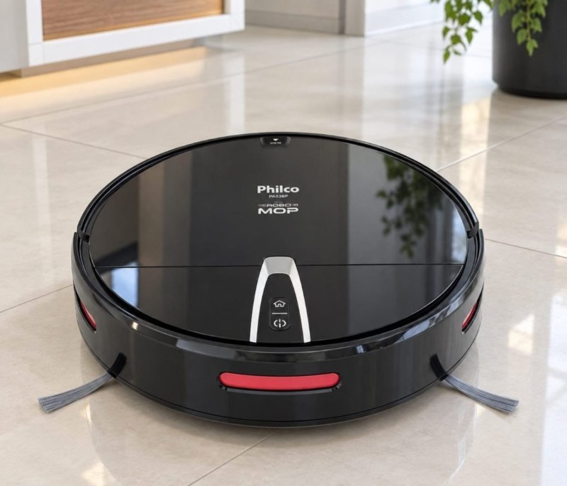 Aspirador de Pó Robô PAS26P Mop Antiqueda Philco Cor Preto + Frete Grátis
