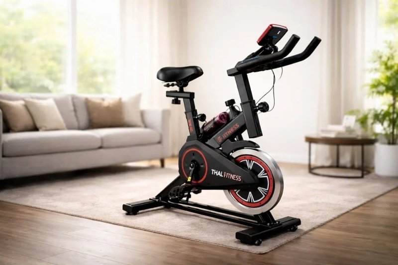 Bicicleta Ergométrica Spinning Thal Fit LTL 1003 Com Volante e Display LCD