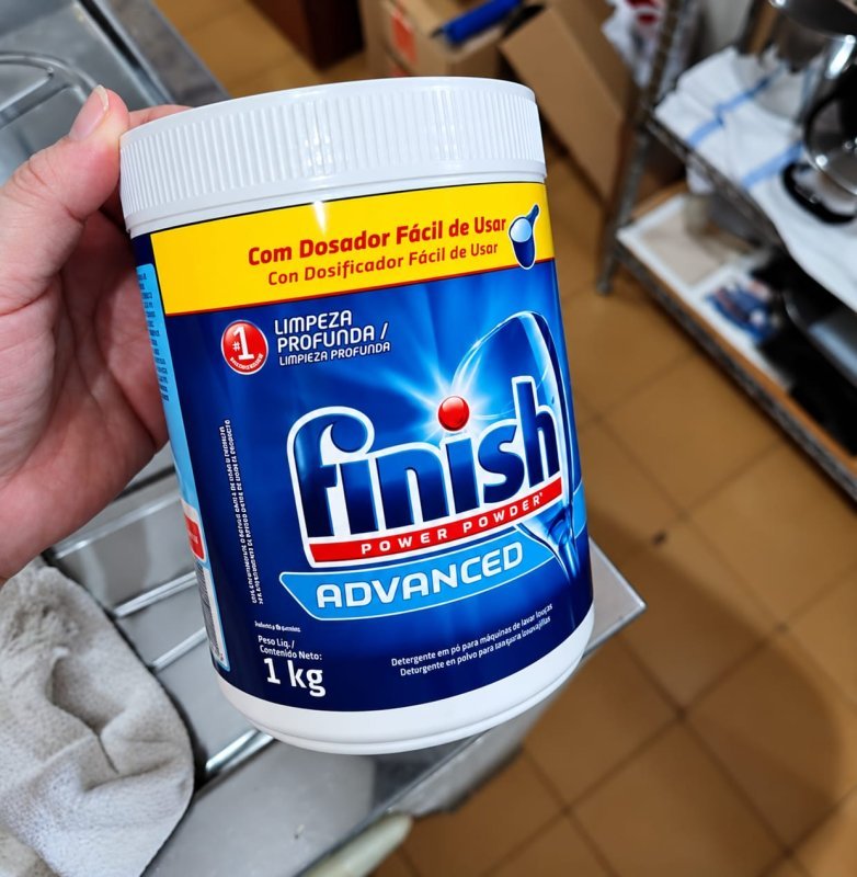Finish Advanced Detergente para Lava Louças em Pó, Sabão Limpeza Profunda, 1kg