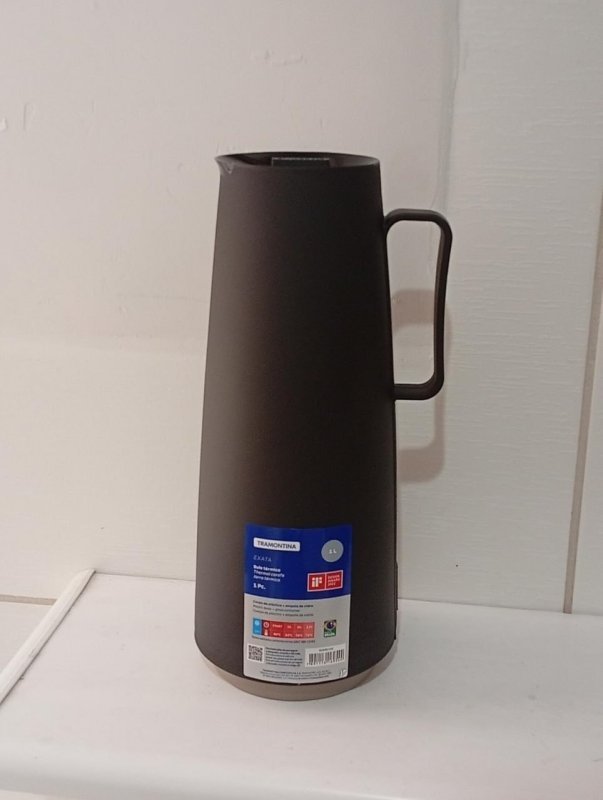 Tramontina Bule Térmico Exata em Polipropileno Preto com Ampola de Vidro 1,0 L