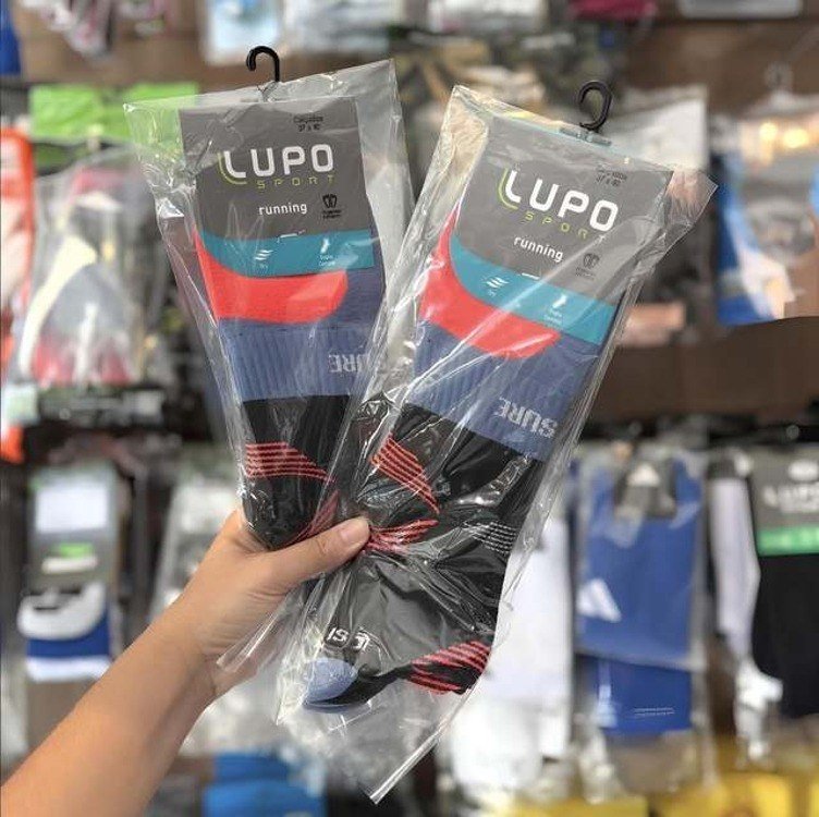 2 Meias Corrida Lupo Dry Fit Cano Médio Anti Bolha Poliamida + Frete Grátis