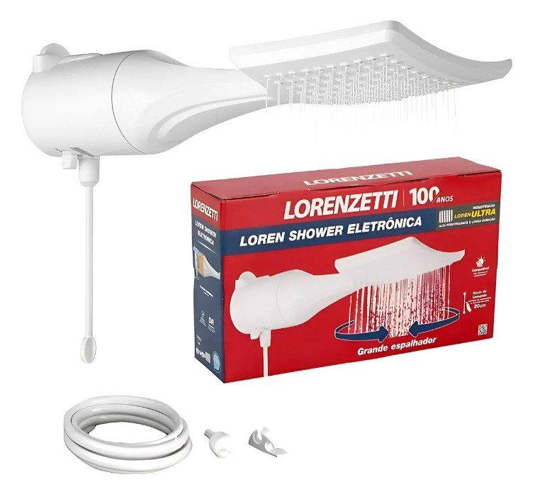 Chuveiro Loren Shower eletrônico Ultra Branco 7500W 220V