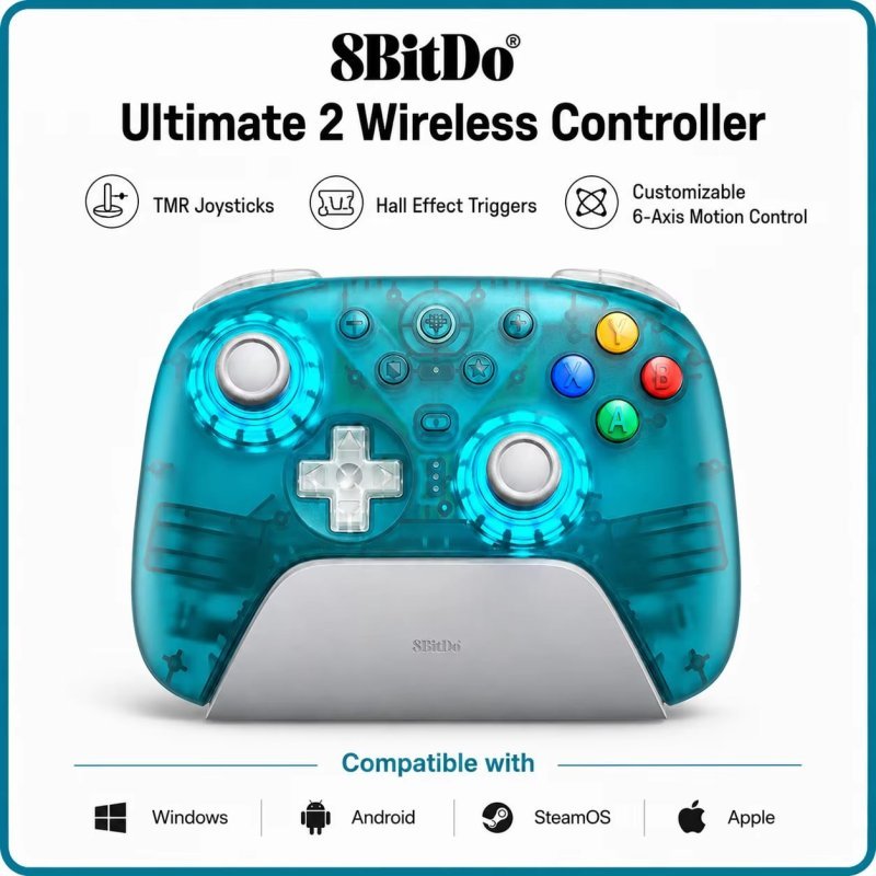 APP - Controle 8BitDo Ultimate 2 Clear Blue