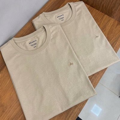 Camiseta Aramis Masculina Basic Lisa Mono Icon Areia