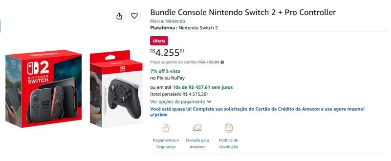 Bundle Console Nintendo Switch 2 + Pro Controller