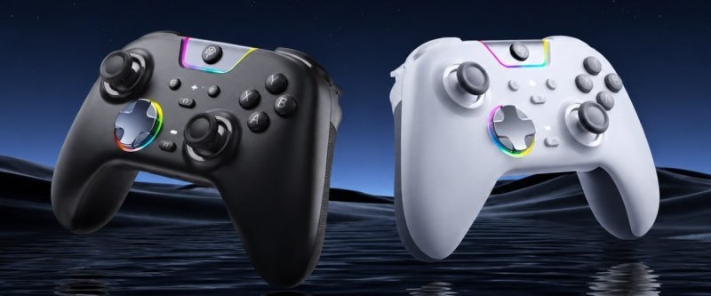 Controle Sem Fio EasySMX X05 Pro Rgb, Hall Effect, Botões Programáveis, Conexão Tri Mode, 1000hz e 1000mAh