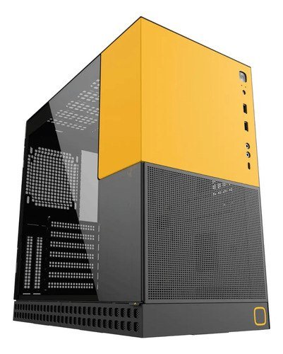 Gabinete Geometric Future Model4 King Arthur Preto e Amarelo