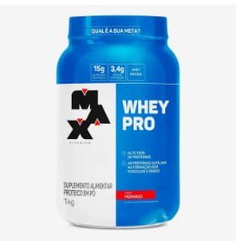 Whey Protein 1kg Whey Pro Max Titanium Sabor Morango Bcaa e Aminoácidos