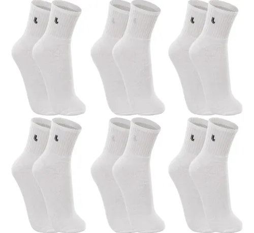 Kit 6 Pares Meias Lupo Cano Médio Esportivas Academia
