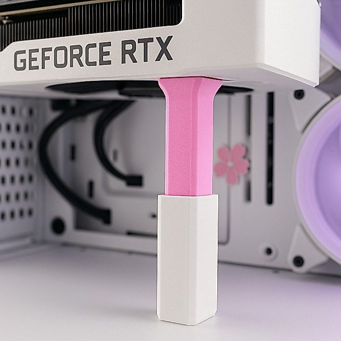 SUPORTE PARA PLACA DE VIDEO GPU QUADRADO BRANCO AJUSTAVEL 6,8cm a 10cm