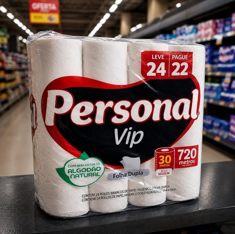 Papel Higiênico Personal Vip Folha Dupla - 24 un.