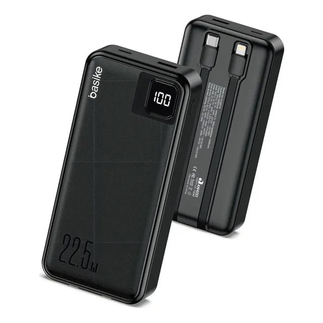 Power Bank Basike 20000mAh Preto, Carga Rápida 22.5W