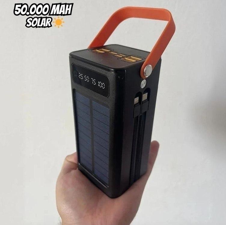 Carregador Portátil Power Bank Solar Turbo 50.000mah Rápido