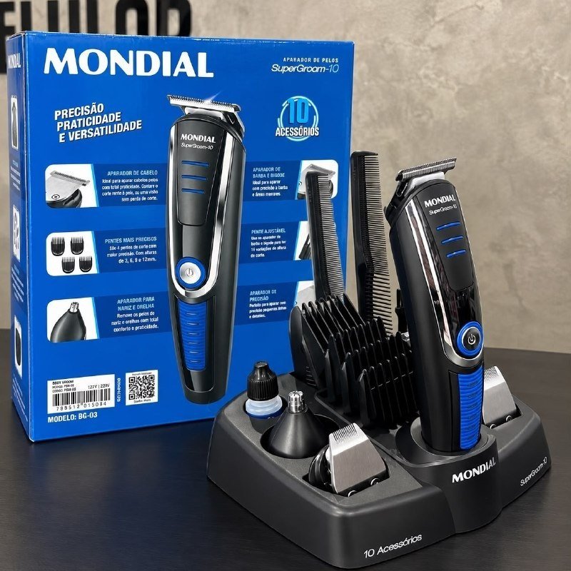 Aparador de Pelos Mondial Super Groom 10 Bivolt + Frete Grátis