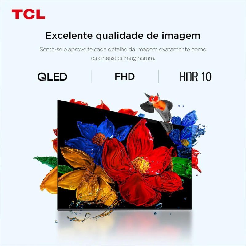 Smart TV TCL 43 Polegadas Full HD QLED S5K WiFi Bluetooth Google TV 2 HDMI HDR10 Dolby Audio 43S5K
