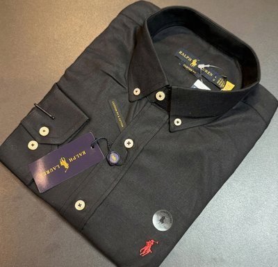 Camisa Masculina Ralph Lauren Custom Fit Preto